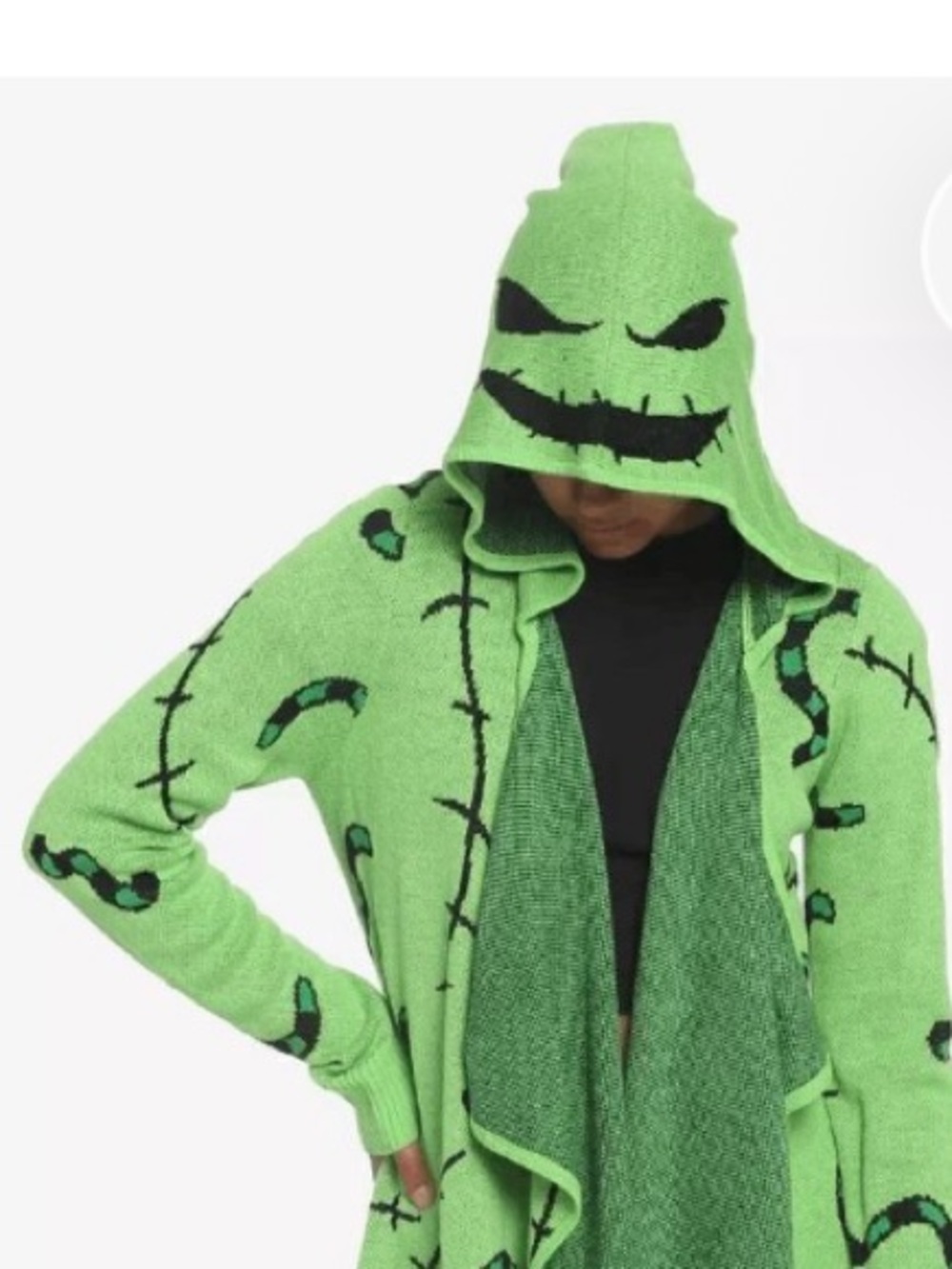 Nightmare Before Christmas Oogie Boogie Open-Front Patterned Women’s Cardigan - Picture 6 of 6